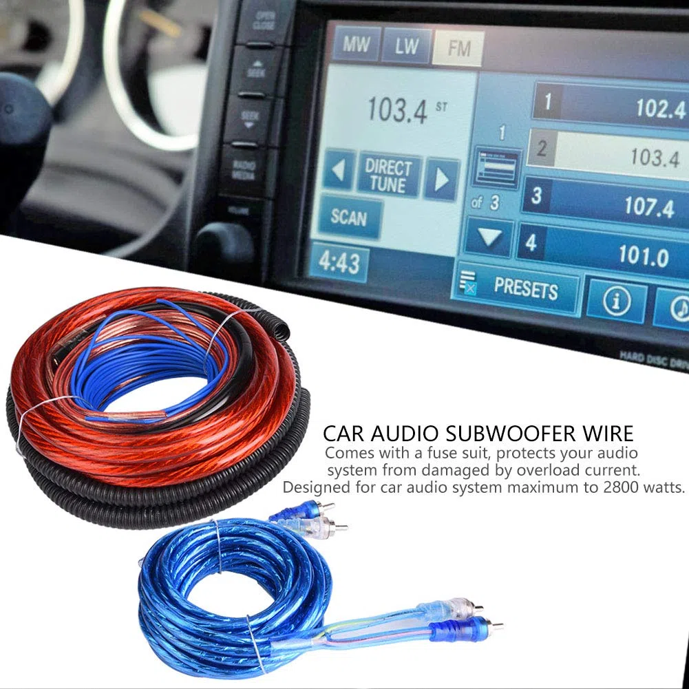 Cavo Subwoofer Audio per Auto, Car Cable 4 Guage 2800W Amplifier Speaker Installation Kit Cavi