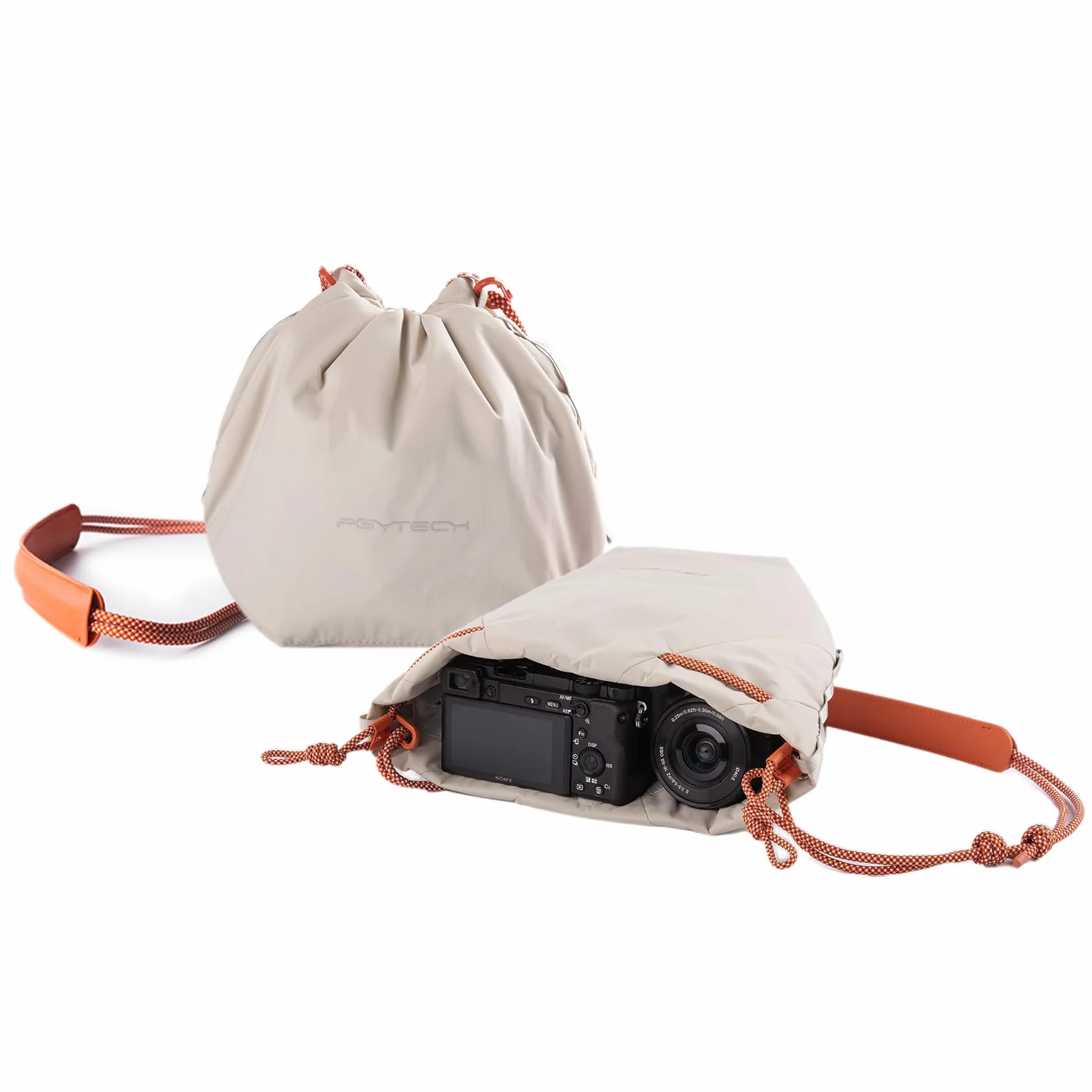 PGYTECH OneGo Borsa a Tracolla per Fotocamera con Coulisse, Custodia Morbida Compatibile con Fotocamere Mirrorless Nikon/Canon/Sony/Fuji/Action/DJI OSMO Pocket 4/3, Bianco