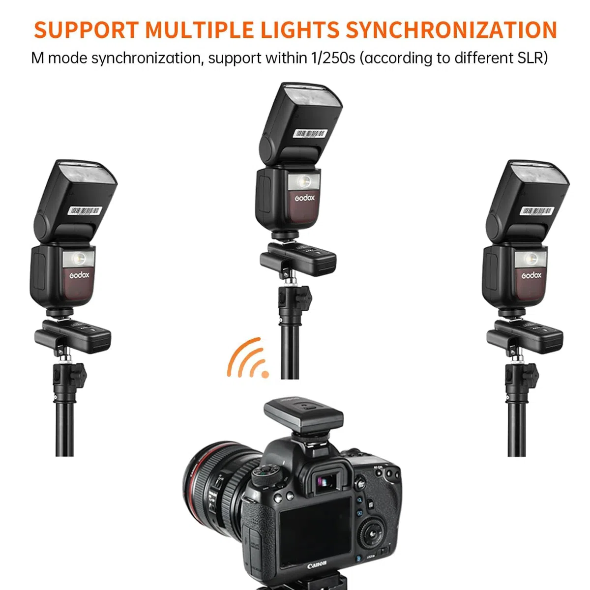 Godox Godox CT-16 trigger wireless per flash, compatibile con fotocamere DSLR Canon, Nikon, Sony, Olympus, Pentax (1 trasmettitore + 3 ricevitori)