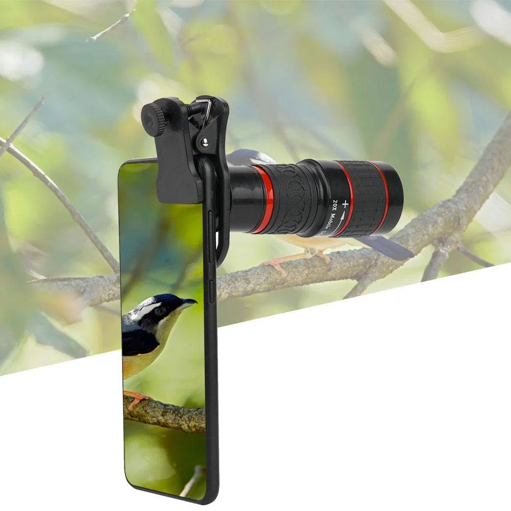 Teleobiettivo 20X per telefono cellulare, teleobiettivo zoom con messa a fuoco lunga con clip per eventi sportivi, concerti, birdwatching, viaggi ecc