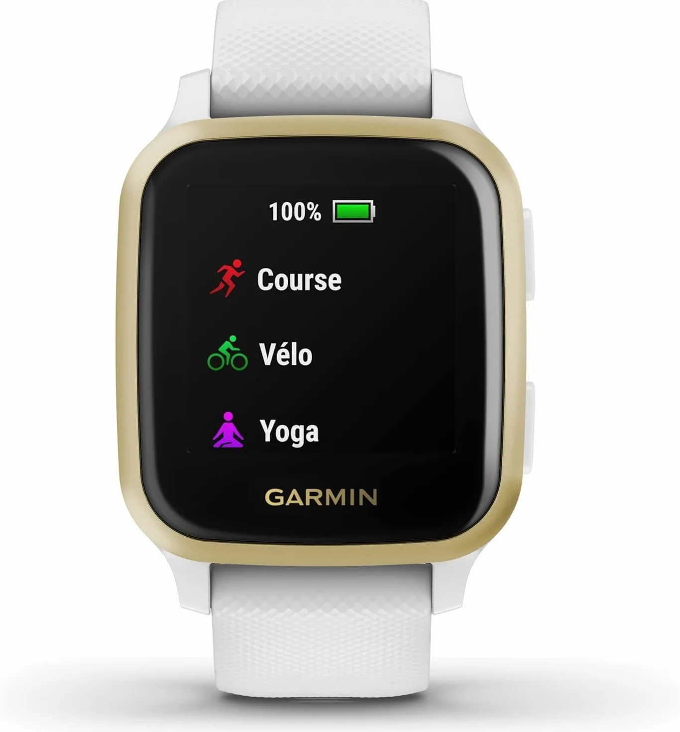Garmin Venu Sq, Smartwatch GPS Sport con Monitoraggio della Salute e Garmin Pay, Bianco (Bianco/Oro)