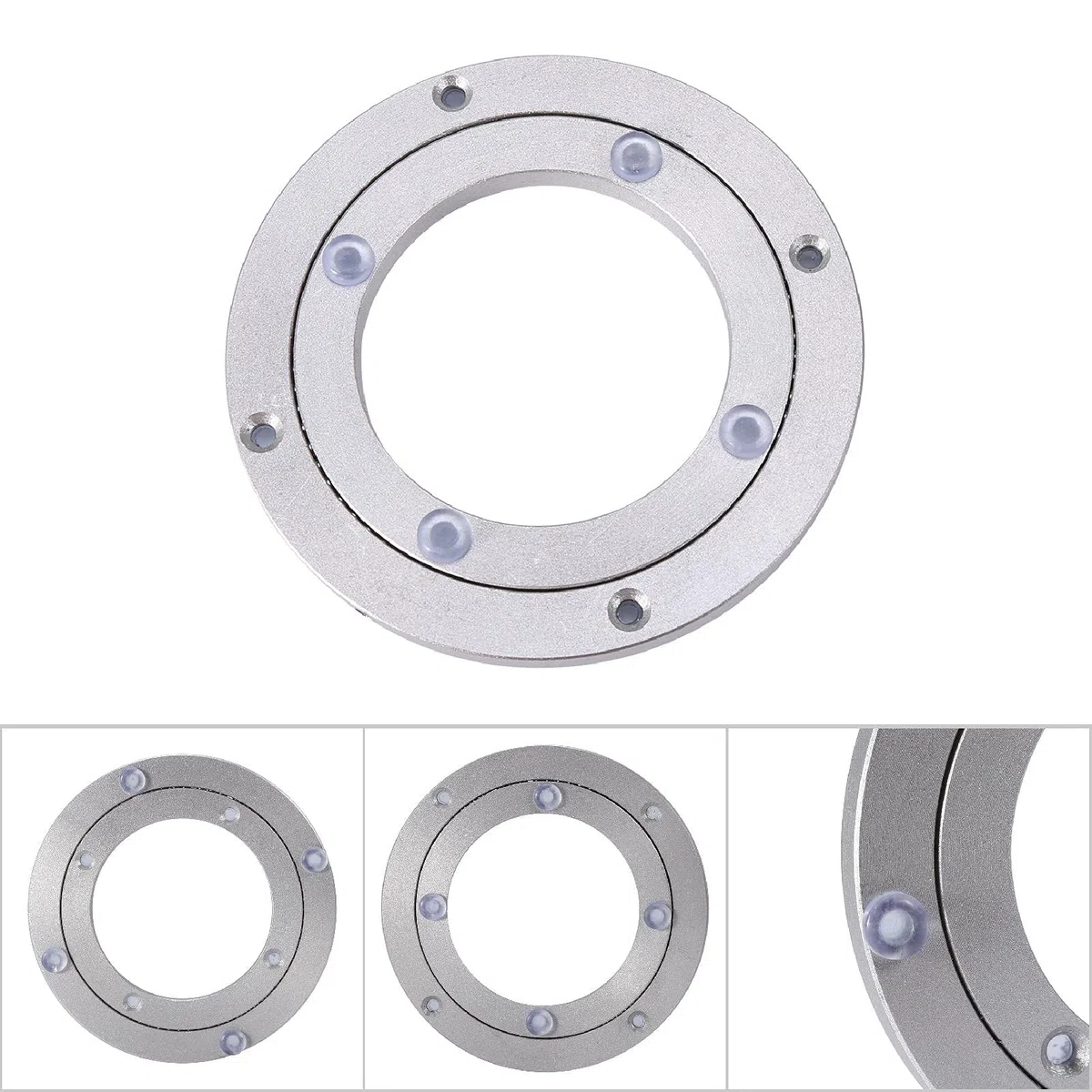Lazy Susan Giradischi, Tavolo da Pranzo Rotondo per Giradischi in Lega di Alluminio per Impieghi Gravosi Piatto Rotante per Decorazioni per Torte da Ristorante Porta TV (10Pollici*H8.5mm)