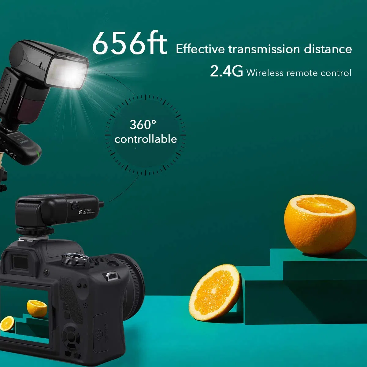 AODELAN Flash Trigger wireless flash Speedlite studio Trigger con standard Hot Shoe, incluso trasmettitore e ricevitore, adatta per Canon Nikon Pentax Olympus Panasonic DSLR