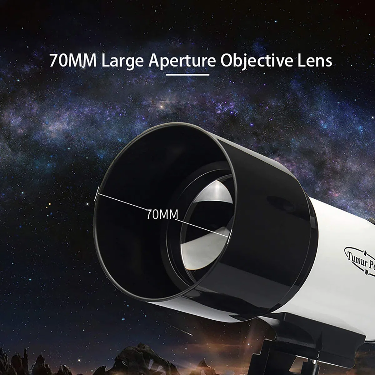 Teleskop für astronomische Anfänger und Kinder, 70-mm-HD-Refraktorteleskop mit verstellbarem Stativ und Telefonhalter, vollbeschichtete Linse
