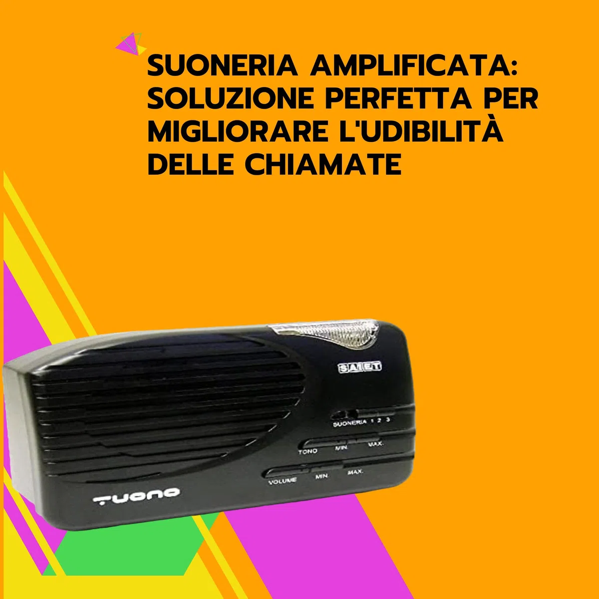 SAIET - TUONO Fixed Telephone Ringtone Amplifier - Intercom Amplifier for the Elderly