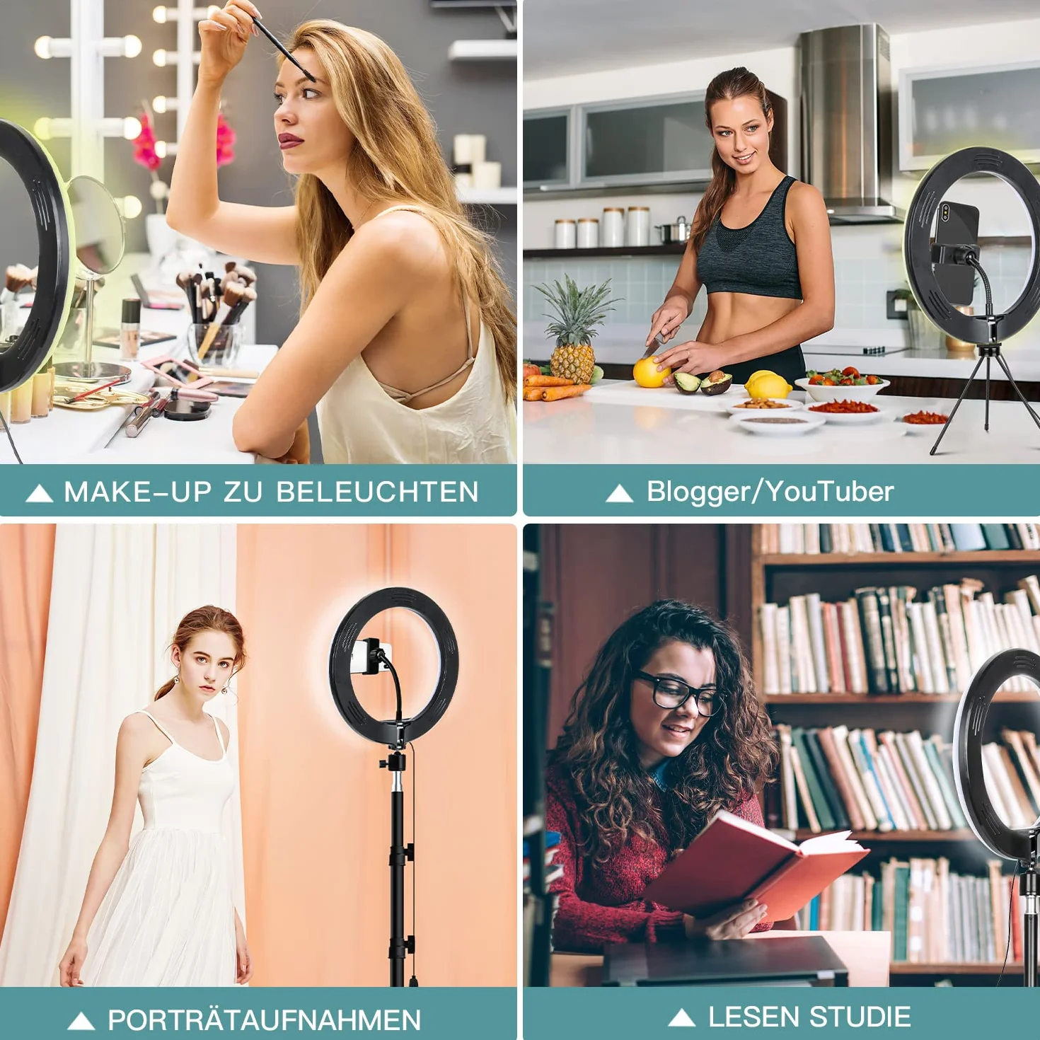 Ring Light Luce ad Anello Led da 10" con Treppiede Luce per Selfie con Telecomando Wireless, con 3 Modalità di illuminazione e 10 Luminosità per Youtube, TikTok, Streaming live, Trucco e video