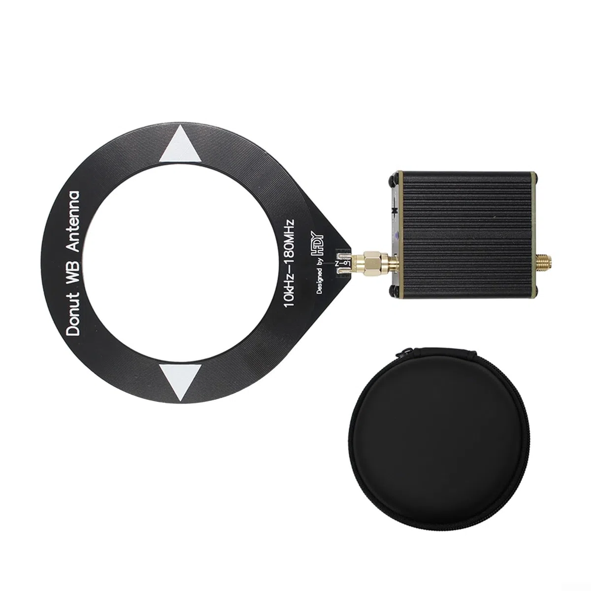 SPORTARC Donut AM MW/SW Antenna, mini antenna portatile ad anello 10kHz-180MHz per HFDY Malahiteam HF onda media con convertitore a bassa impedenza, 08KZLC61UB3GM5J07I802Y5854H1E