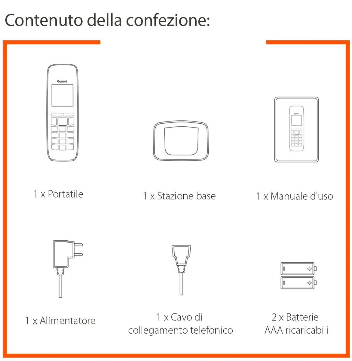 Gigaset E275 - Telefono DECT Portatile - Cordless - Tasti Grandi - Suonerie Forti - Compatibile con Apparecchi Acustici, Nero [Versione Italiana]