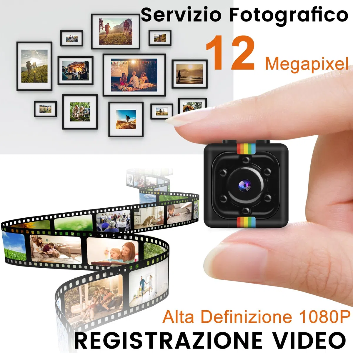 Bextgoo Mini Telecamera Senza Wifi, 1080P FHD Telecamera Spia con Scheda di TF da 32 GB, Microcamera Senza Fili Videocamera Sorveglianza Per Auto/Casa/Esterna/Interna(Nero)