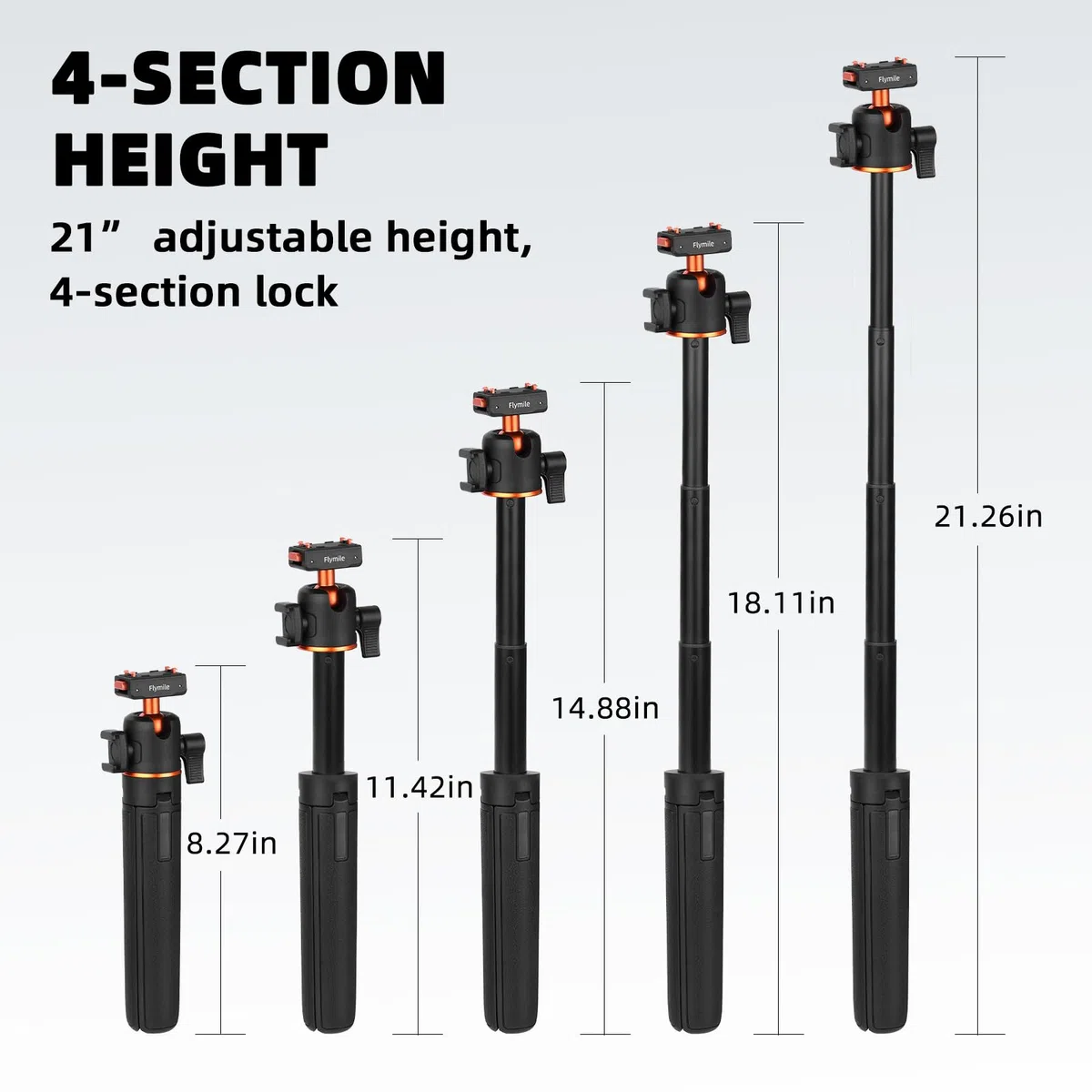 Treppiede per Insta360 X5 ACE Pro 2, bastone per selfie da 21 pollici, asta di estensione a sgancio rapido, mini tavolo da scrivania, impugnatura portatile, supporto con slitta fredda per Insta 360 X5