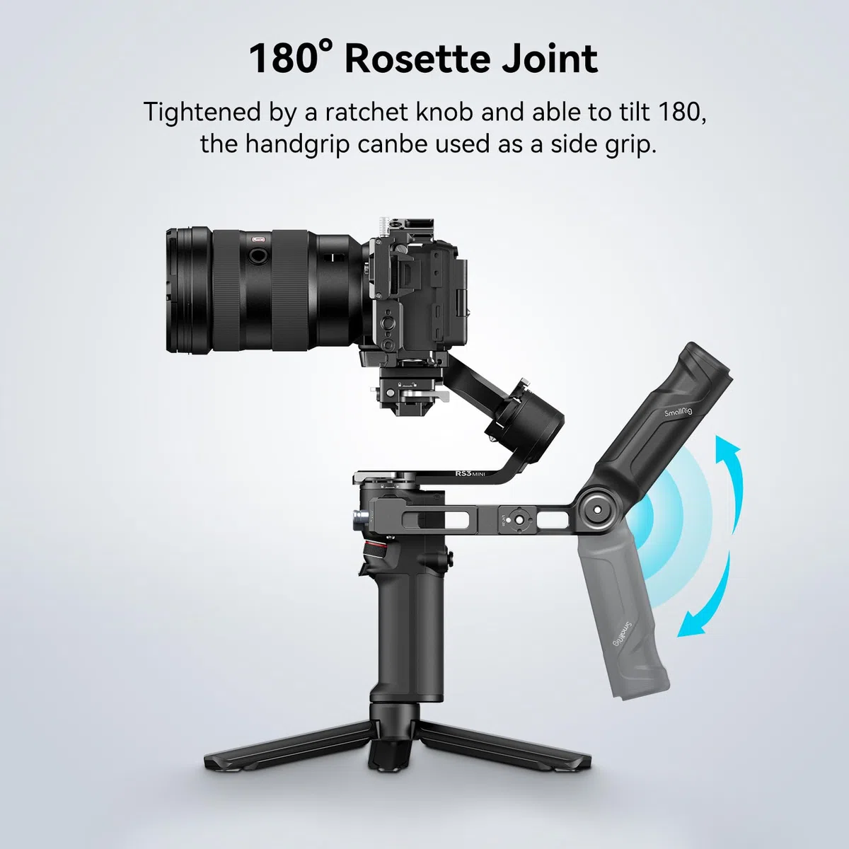 SMALLRIG Impugnatura a tracolla regolabile e leggera in plastica SOLO per stabilizzatore gimbal portatile DJI RS 3 mini/ 4 mini, con morsetto NATO a sgancio rapido - 4197B