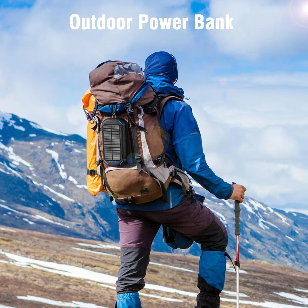 Powerbank solare wireless 26800 mAh con 3 cavi, Power Bank USB-C 15 W, ricarica rapida, 4 uscite, 3 ingressi per cellulare, caricatore solare per esterni, batteria esterna con torcia