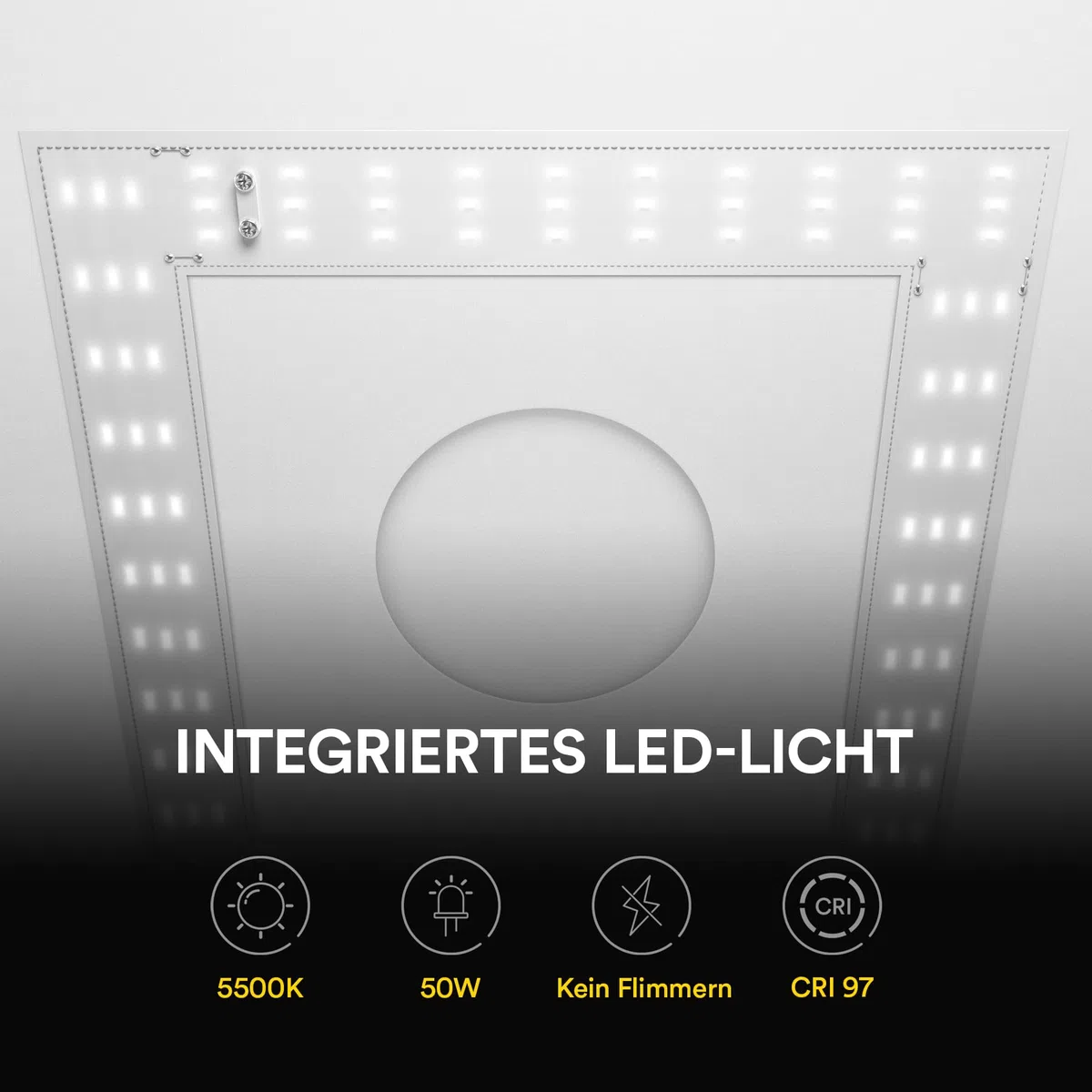 RALENO Photo Studio Luce Scatola, Set per Studio Fotografico 50 x 50 cm, Scatola Luminosa con PU Fodera Interna, Tende Luminose Grigie 50W 5500K 97 CRI incl. 6 Sfondo in PVC