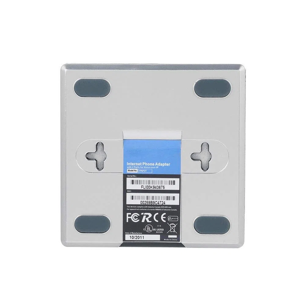Diyeeni Adattatore Telefonico VoIP a 2 Porte, VoIP Gateway Adattatore Telefonico Analogico 2 Porte a Internet Telefono VoIP e Dispositivo con Cavo Sip RJ45 per Linksys PAP2T (EU)