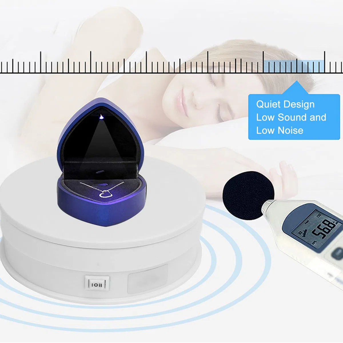 Display Rotante Motorizzato, Espositore per Giradischi Rotante Elettrico da 5,9 Pollici a 360 Gradi con Telecomando per Prodotti e Spettacoli Fotografici (Bianco)