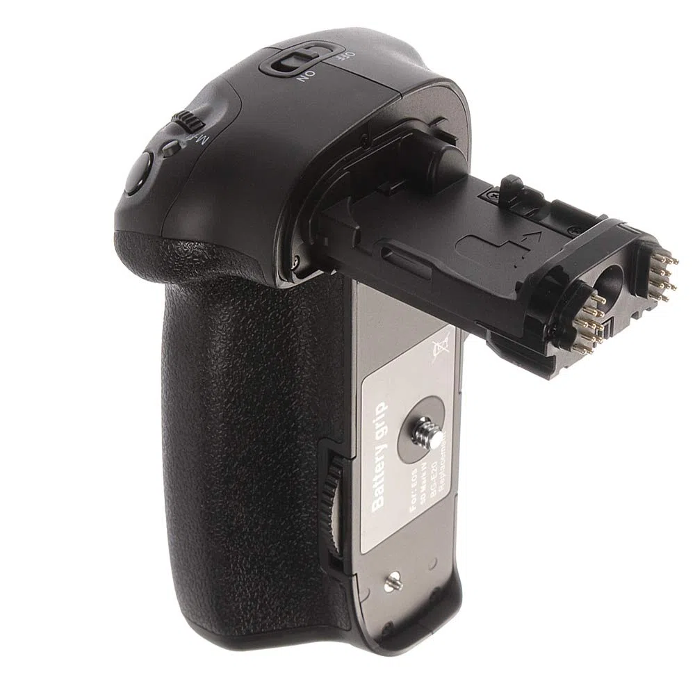 Hersmay BG-E20 - Impugnatura per fotocamera Canon 5D Mark IV, impugnatura di registrazione verticale con doppio vano batteria, prestazioni avanzate ed ergonomia migliorata, contiene 2 batterie LP-E6