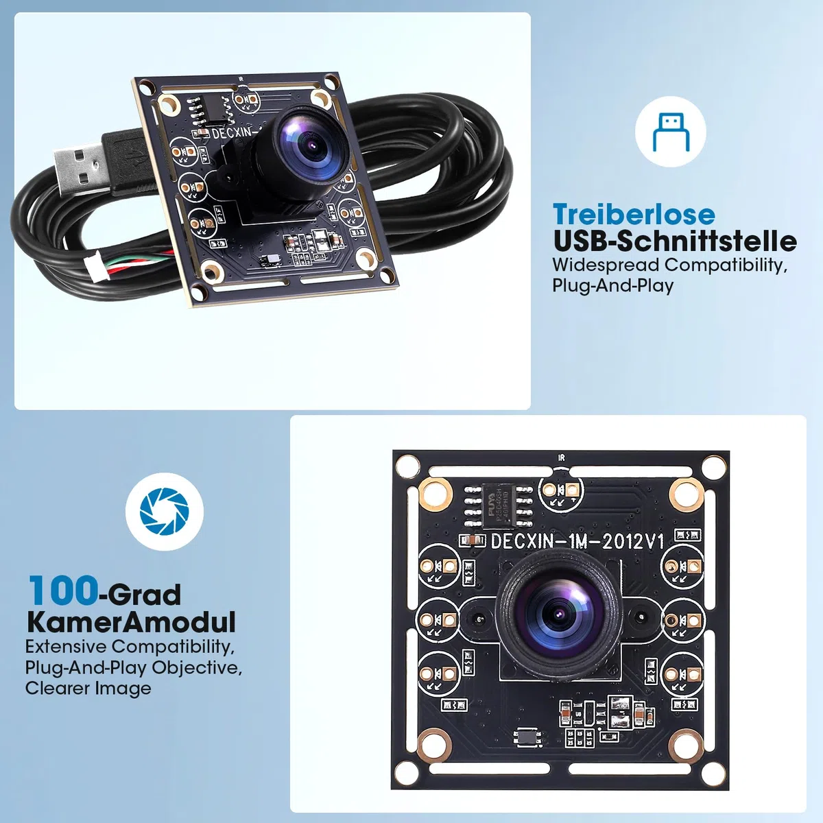 ov9732 USB Kamera Modul 720p 30fps 100° Weitwinkel für Dartboard System Gesichtserkennung Tieferkennung Plug And Play mit 2M Kabel für Windows Linux Android