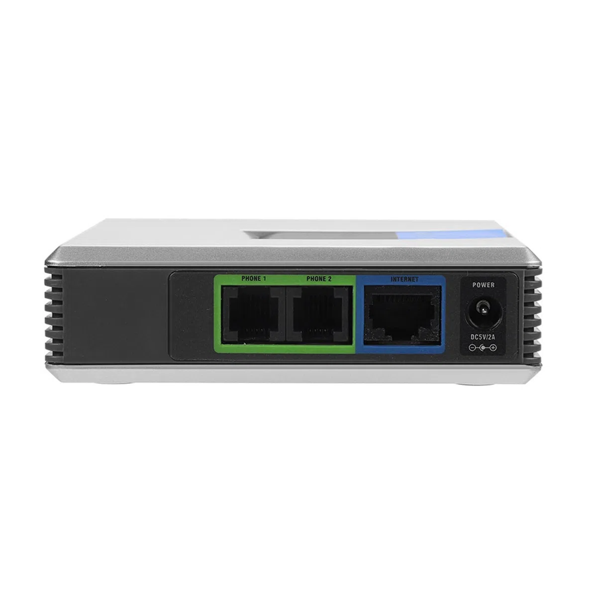 VoIP Sbloccato, Adattatore Telefonico Internet con 2 Porte per Voice over IP Fornito con Cavo di Rete, Supporto Protocollo SIP V2 (Spina europea)