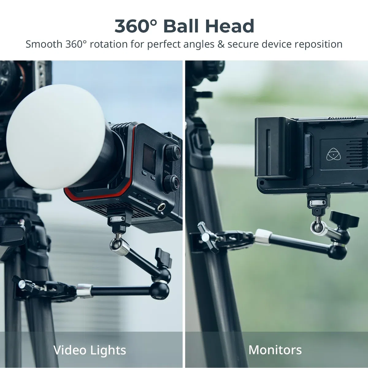 SMALLRIG Magic Arm Crab Claw Morsetto, con perno retrattile anti-deflessione, capacità di carico 1,5 kg per GoPro/per Insta360 / per DJI Action/per DSLR/per Light/per monitor/per telefono - 5312
