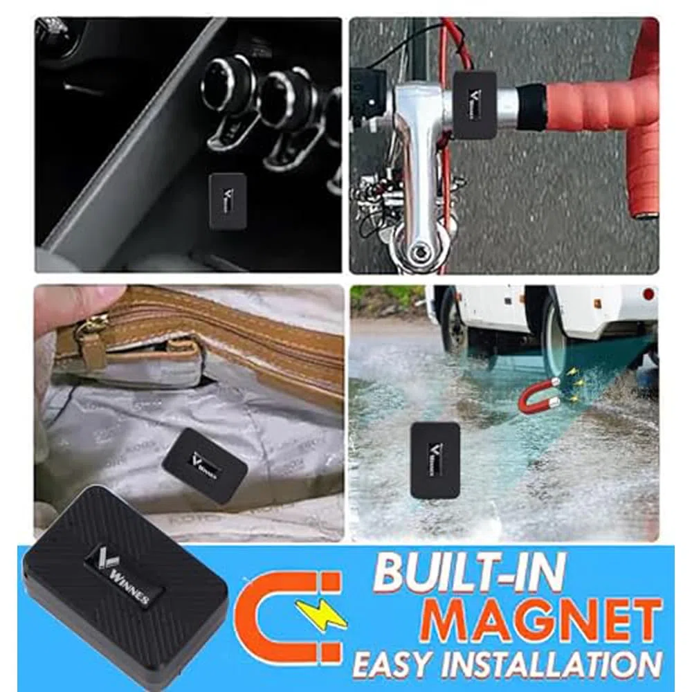 Micro Gps Tracker Spia con Magnete Localizzatore GPS in Tempo Reale Satellitare Tracciatore di Posizione GPS Tracker Portatile con Geo-fence Alarm e App Gratuita per Auto Moto Bambini