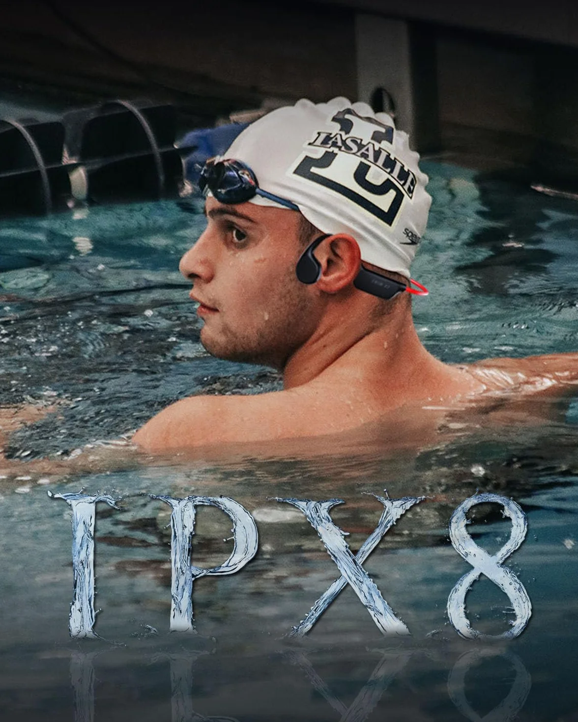 Cuffie a conduossea, IPX8, impermeabili, per nuoto, con memoria 32G, Bluetooth 5.3, cuffie sportive con microfono senza fili, per corsa, nuoto, ciclismo, allenamento