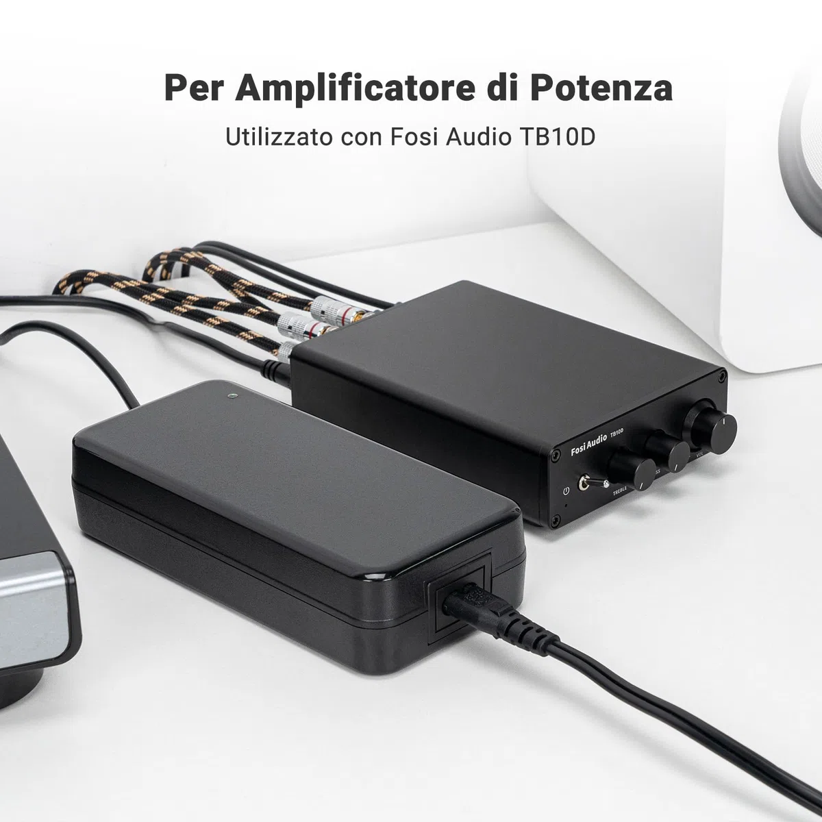 Fosi Audio 48V 5A Alimentatore Alimentatore per Home Audio Ricevitore Stereo Bluetooth Amplificatore Mini Hi-Fi Classe D Amplificatore Integrato