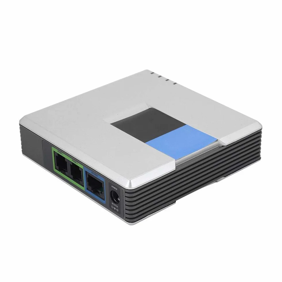 Gateway VoIP, Cavo Sip RJ45 di Internet Phone 2 Adapter per PAP2T 100-240V(EU Plug)