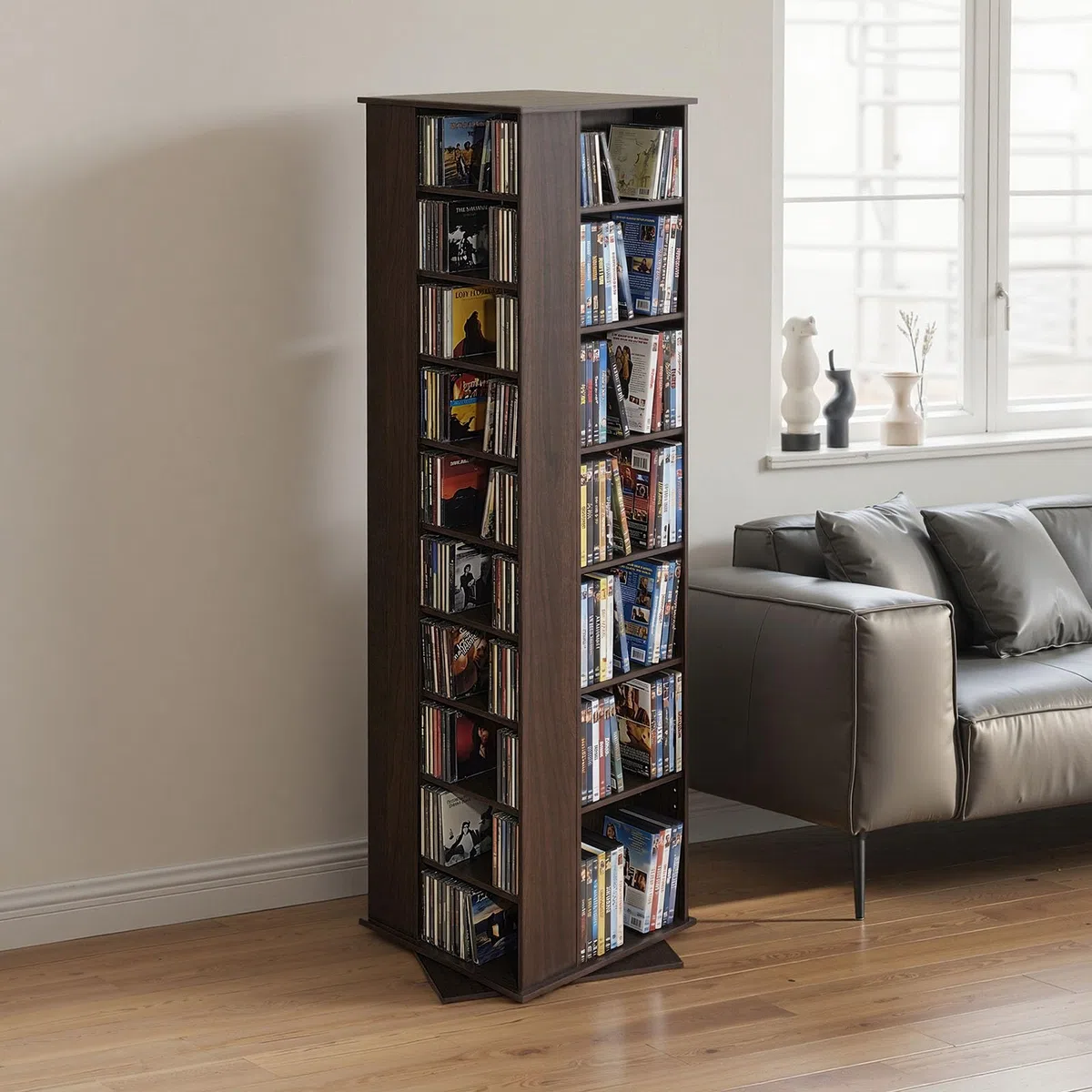 VEVOR Armadietto Portaoggetti Multimediale, Ripiano per DVD, Contenere Fino a 1040 CD, Ripiani CD Regolabili Gabinetto, Protegge Organizza Collezioni di Musica Film Videogiochi Cimeli Espresso