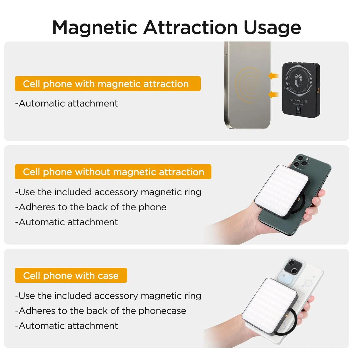 AiQInu Luce per Video 128 LED, 3 modalità di luce video, batterie integrate da 2000Mah, CRI 95+, luce selfie telefono a morsetto, luce per videoconferenza per iPhone, iPad, laptop
