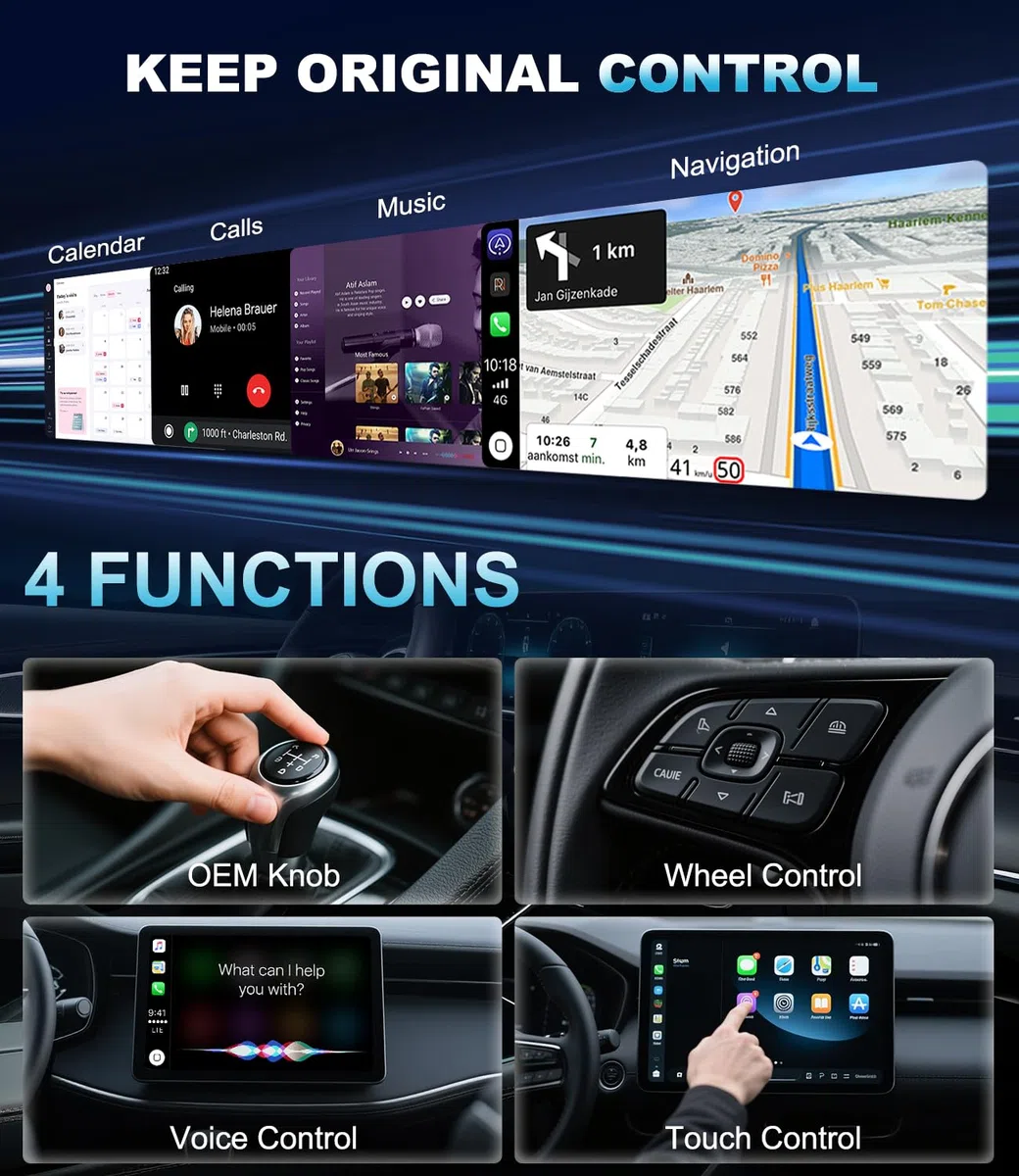 Adattatore CarPlay Wireless per Apple, Converte l'adattatore Cablato in Wireless CarPlay, Plug & Play, Solo CarPlay Dongle Stick per Auto con Car Play Cablato e per iPhone iOS 10+