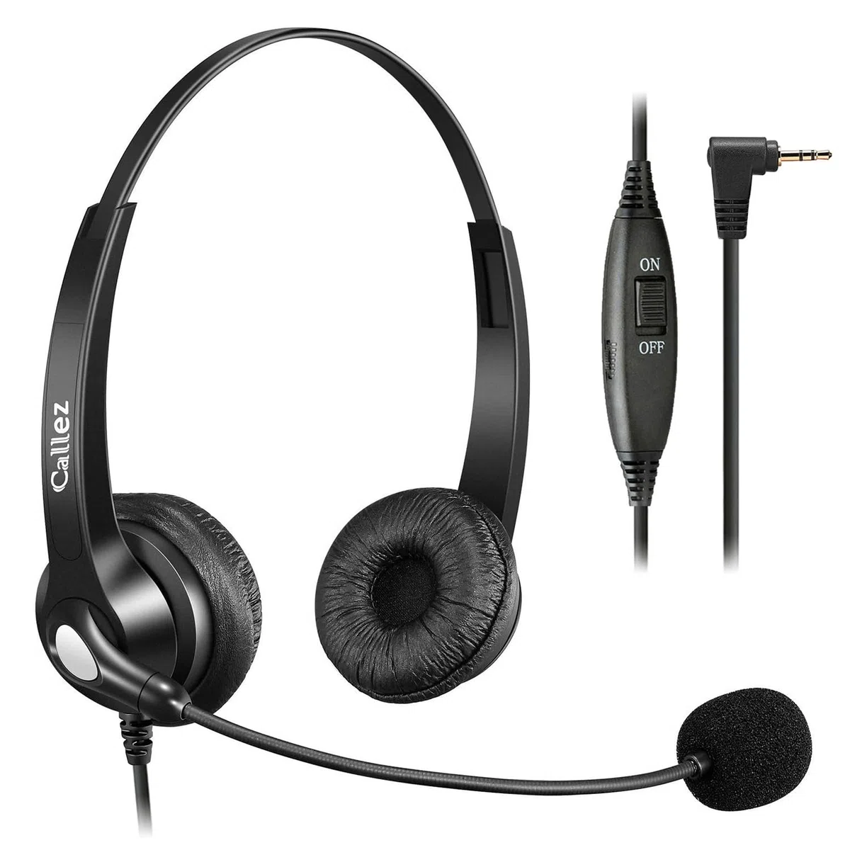 Cuffie 2,5 mm, Cuffie Telefono Fisso Cordless Dect con Microfono a Cancellazione del Rumore, Auricolare Ufficio per Gigaset C530A Panasonic Cisco SPA Grandstream Polycom Yealink W52P, Chat Chiare