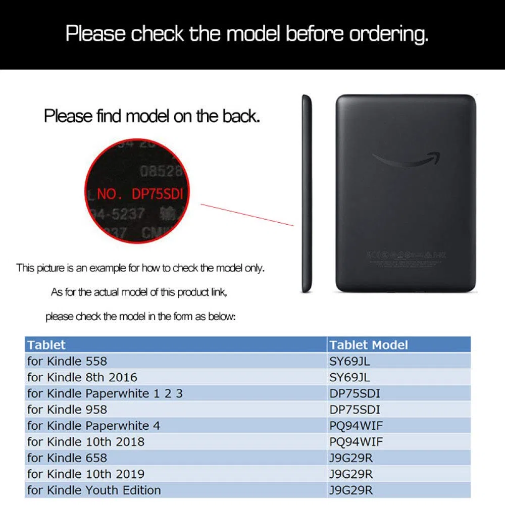 Custodia Protettiva Slimshell per nuovissimi Kindle 6 Pollici (11a Generazione, Versione 2022), Non Si Adatta a Kindle Paperwhite e Kindle 2019, capitoli Famosi di Calligrafia