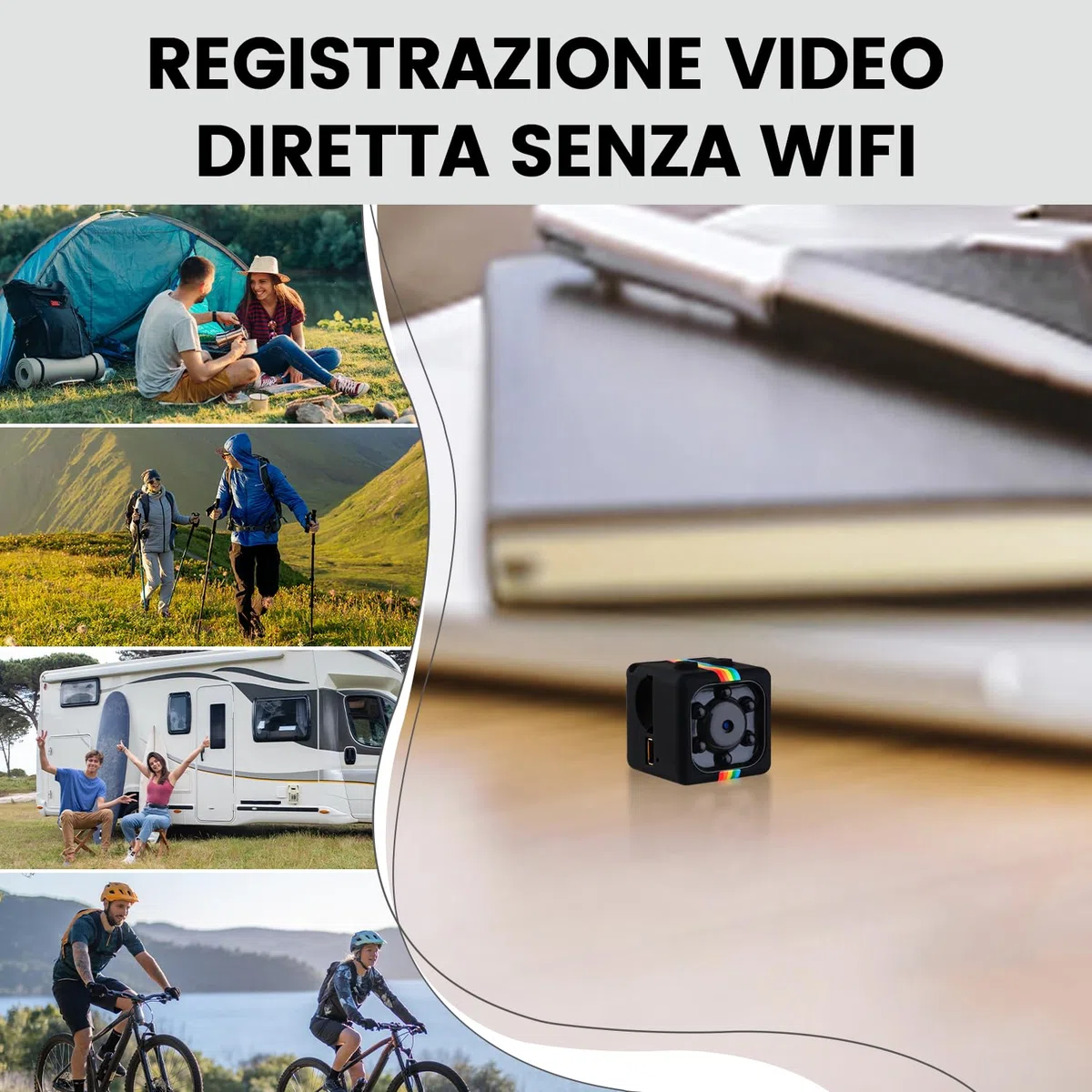 Bextgoo Mini Telecamera Senza Wifi, 1080P FHD Telecamera Spia con Scheda di TF da 32 GB, Microcamera Senza Fili Videocamera Sorveglianza Per Auto/Casa/Esterna/Interna(Nero)
