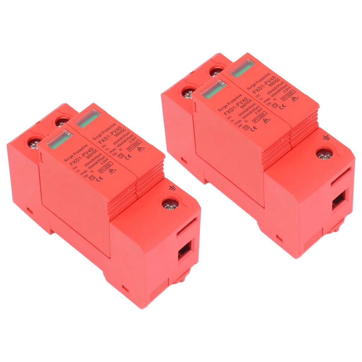 FXD1-PV40 Dispositivo di Protezione Contro le Sovratensioni CC 2P 40KA Dispositivo di Protezione Dai Fulmini per Sistemi Solari, CC 1000 V/750 V/500 V con Funzione di Segnale