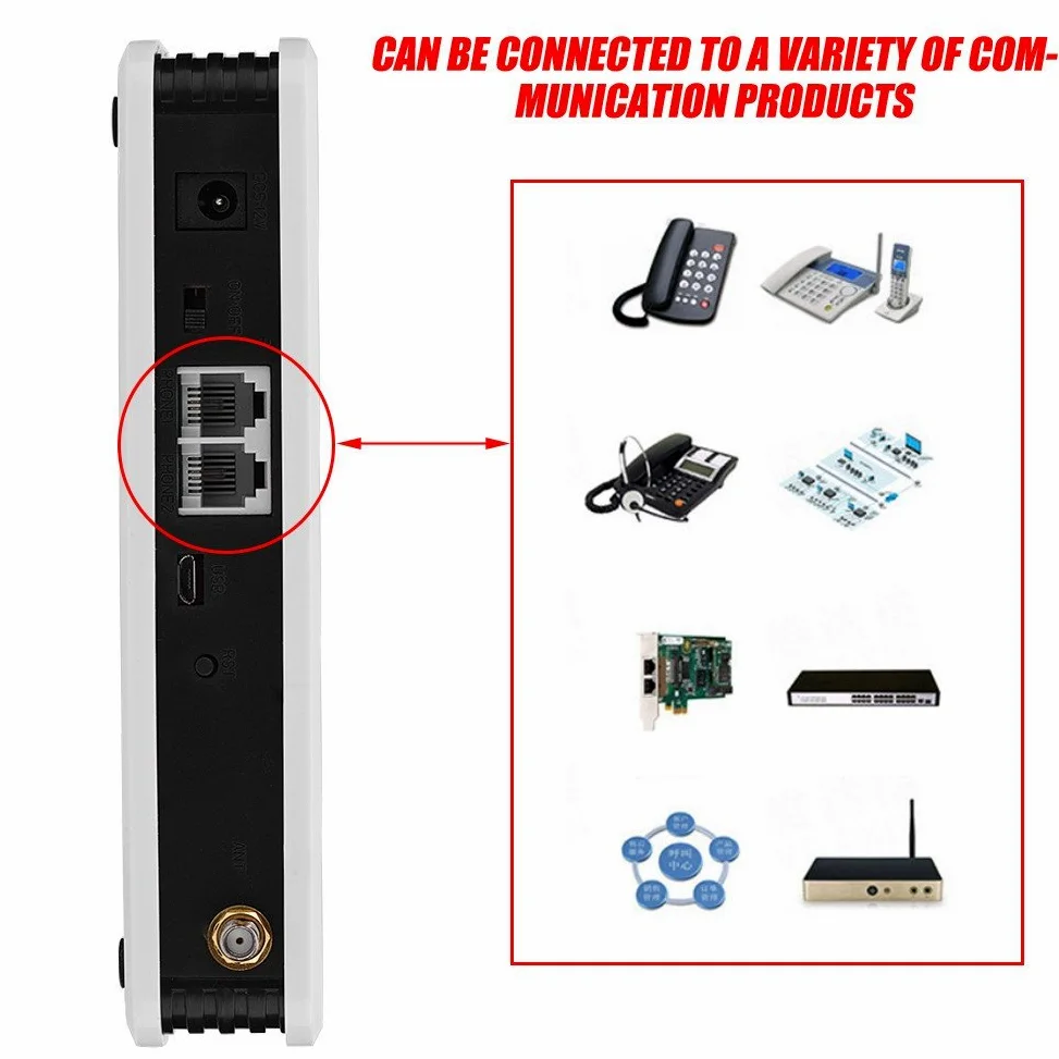 Bewinner Adattatore del Telefono Wireless, Terminale Wireless Gateway gsm con Rilevamento di Ingresso DTMF Standard, Adattatore Telefonico Internet