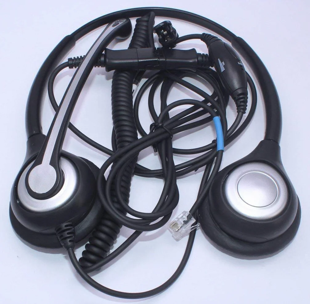 Wantek Cuffie Telefono Fisso RJ9 Binaurale con Microfono Cancellazione del Rumore e Quick Disconnect, Auricolare Ufficio per Cisco 7942 7971 o Plantronics M10 M12 Amplificatore(602QC1)