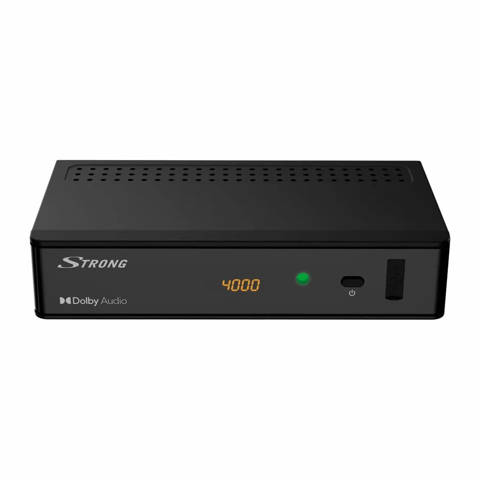 Strong SRT8215 decoder digitale terrestre alta definizione DVB-T2 per il nuovo standard di trasmissione con display.