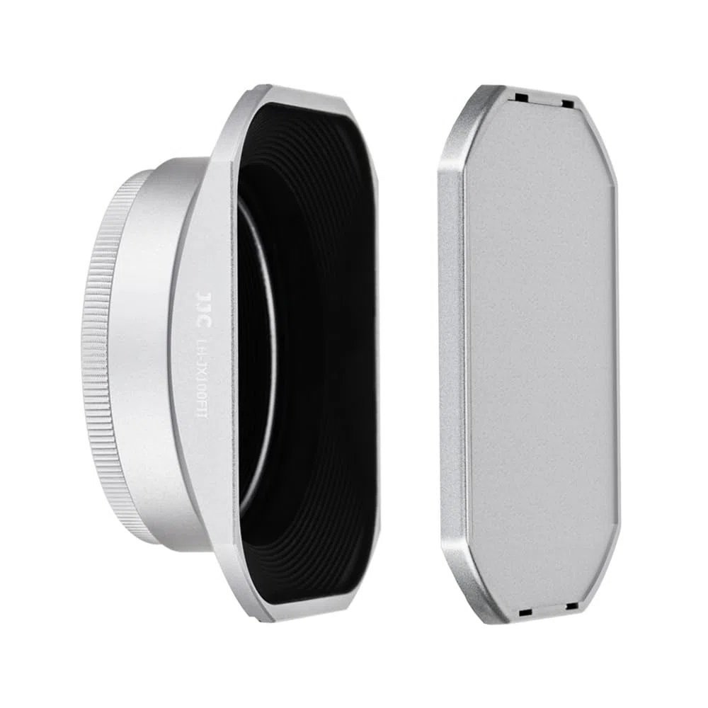 JJC Paraluce per Fujifilm Finepix X100VI, X100V, X100F, X100S, X100T, X100, X70 con Copriobiettivo, Sostituisce Fuji LH-X100 (Argento)
