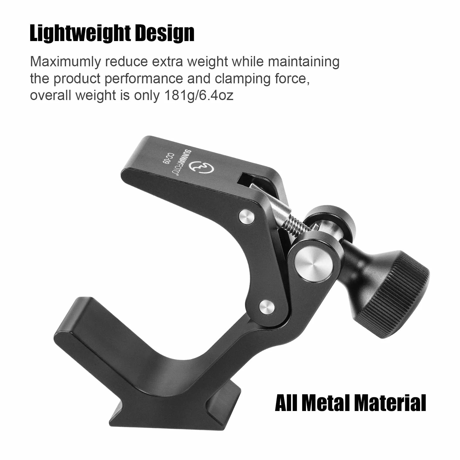 SUNWAYFOTO CC-09 Adattatore universale per treppiede binocolo Super morsetto con adattatore Arca Swiss, compatibile con tutti i treppiedi, 1/4 e 3/8