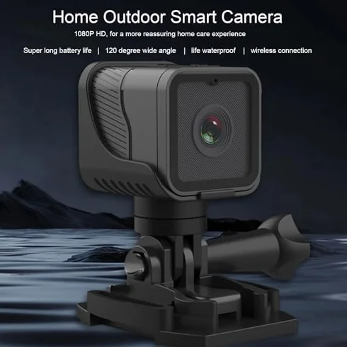 Denash Telecamera per Manubrio Bici, Registratore per Bicicletta Impermeabile 1080P, Telecamera per Sport All'aria Aperta Wi-Fi Anti-vibrazione Grandangolare da 120 Gradi