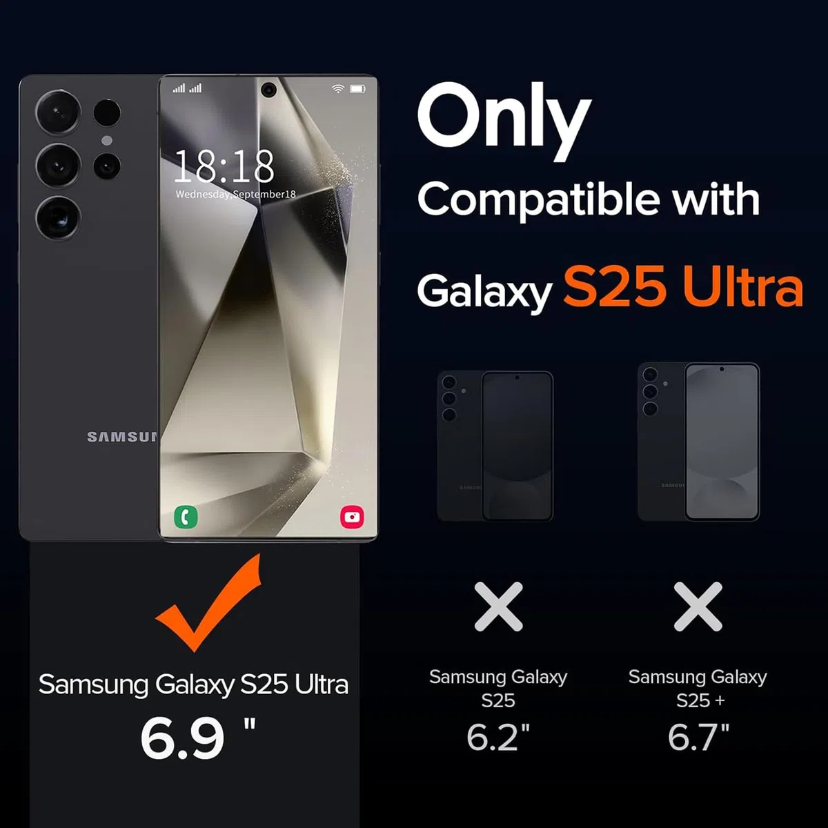 Cover a batteria per Samsung Galaxy S25 Ultra, 10000 mAh, magnetica, compatibile con ricarica wireless, custodia di protezione per caricabatterie di emergenza estesa, colore: Nero