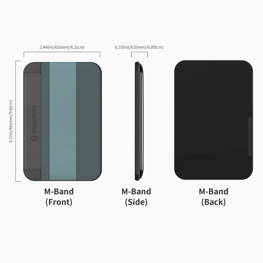 Sinjimoru Porta carte per MagSafe con impugnatura, porta carte magnetico per la custodia posteriore compatibile con iPhone serie 16-12. M-Band