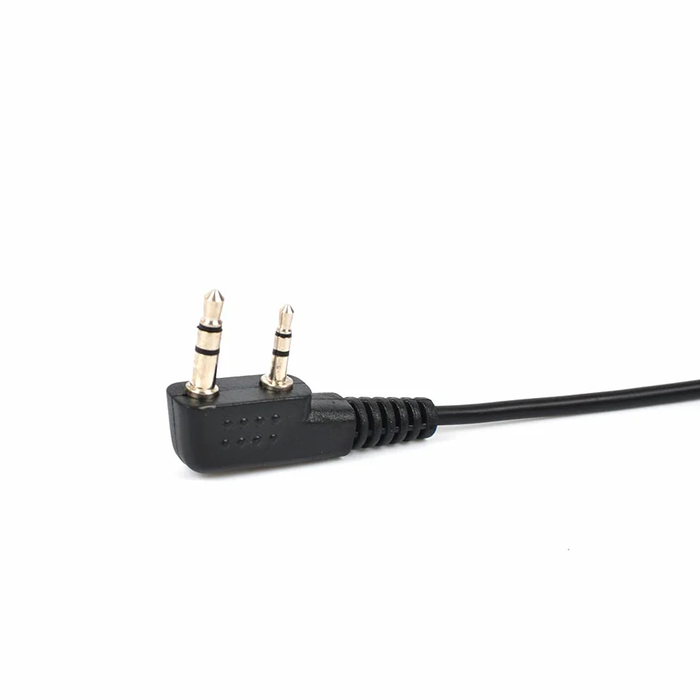Auricolare walkie talkie a forma di D con microfono auricolare compatibile con Baofeng UV-5R UV-5RA 888S Kenwood HYT 2 pin radio bidirezionale (confezione da 4)