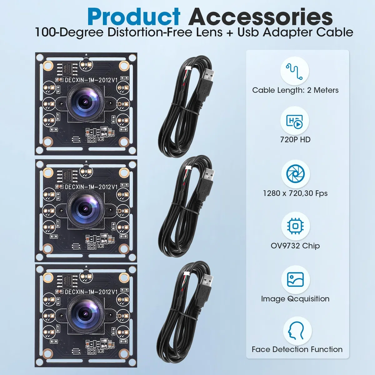 ov9732 USB Kamera Modul 720p 30fps 100° Weitwinkel für Dartboard System Gesichtserkennung Tieferkennung Plug And Play mit 2M Kabel für Windows Linux Android