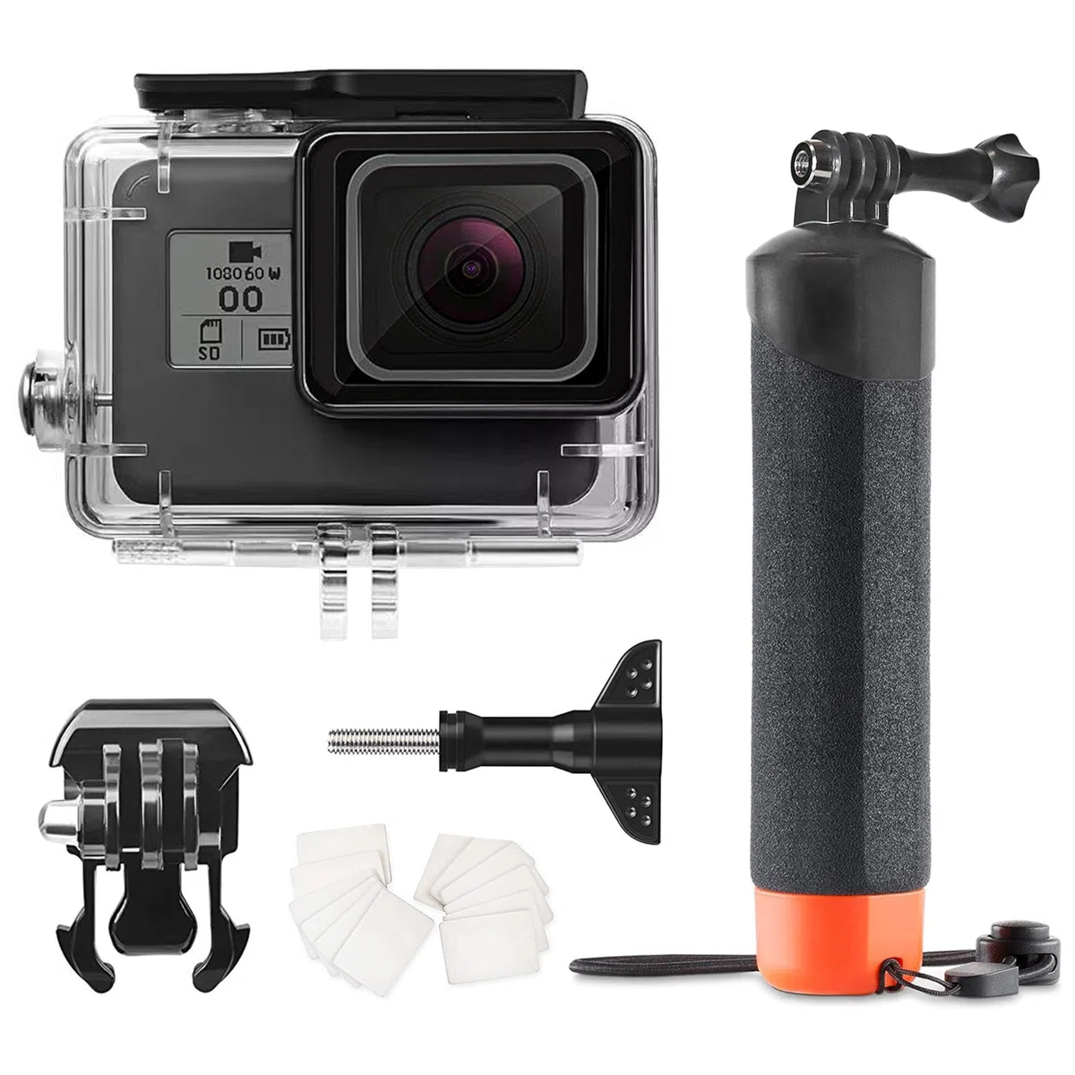 FitStill Custodia impermeabile subacquea 40m, compatibile con Go Pro Hero 2018/7/6/5, monopiede galleggiante per Hero7, Hero6, Hero5