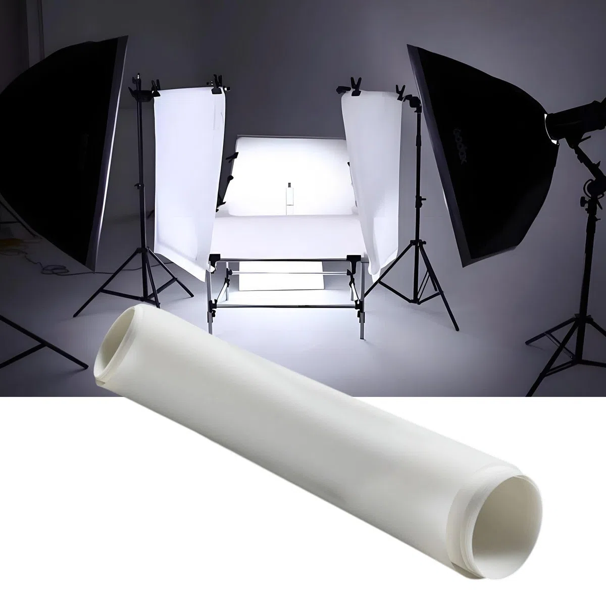 Foglio di Pellicola per Diffusione della Luce, Carta diffusore, Pratico Rotolo di Pellicola per Diffusione della Luce Bianca per Flash fotografici, 120x200 Cm
