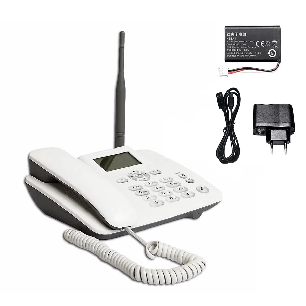 Telefono con scheda Sim gsm,Telefono senza fili fisso per telefono da scrivania 2 g supporto gsm 850/900/1800/1900 MHz Telefono con radio orologio funzione SMS per la casa Call Center