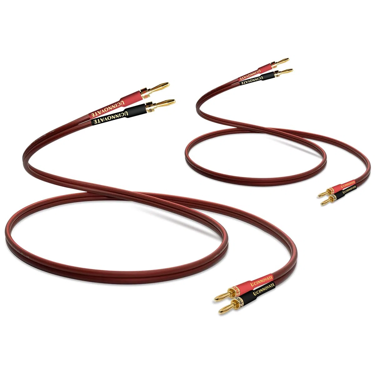 WF - 2 cavi a banana HIFI OFC in rame puro di alta qualità, spina a banana dorata da 2 m, maschio a maschio, 600 fili, 14 AWG, per altoparlanti audio, sistema home theater HIFI (2 m)