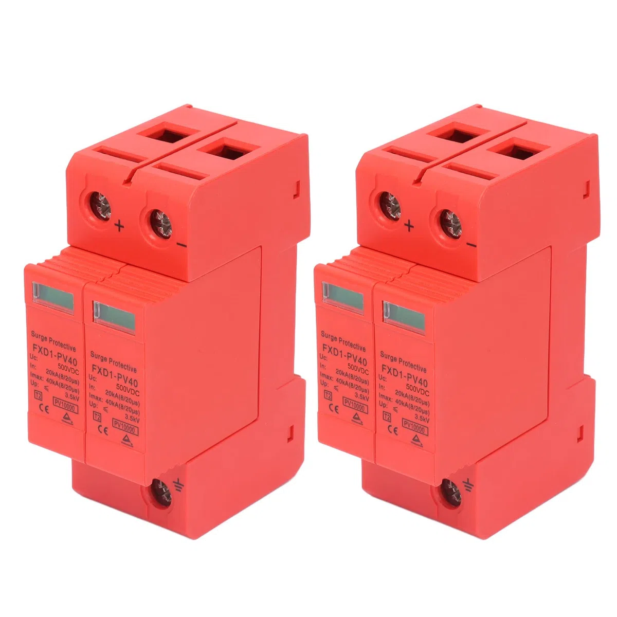FXD1-PV40 Dispositivo di Protezione Contro le Sovratensioni CC 2P 40KA Dispositivo di Protezione Dai Fulmini per Sistemi Solari, CC 1000 V/750 V/500 V con Funzione di Segnale