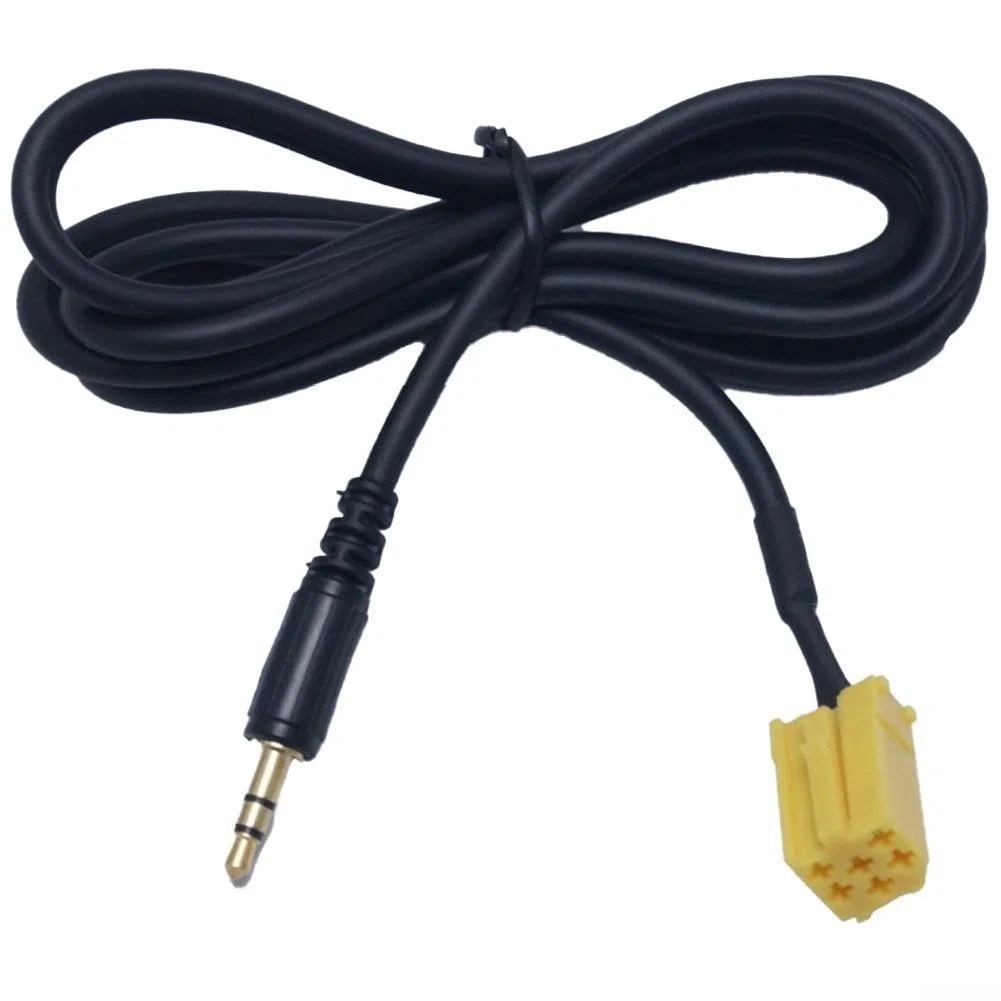 Cavo di ingresso audio AUX compatibile con modelli Fiat e Alfa Romeo con jack da 3,5 mm e interfaccia pannello posteriore radio a 6 pin